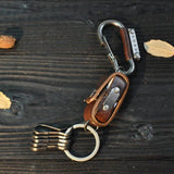 Vintage Dice Pack Leather Keychain Metal Loop Key Ring Fob Belt