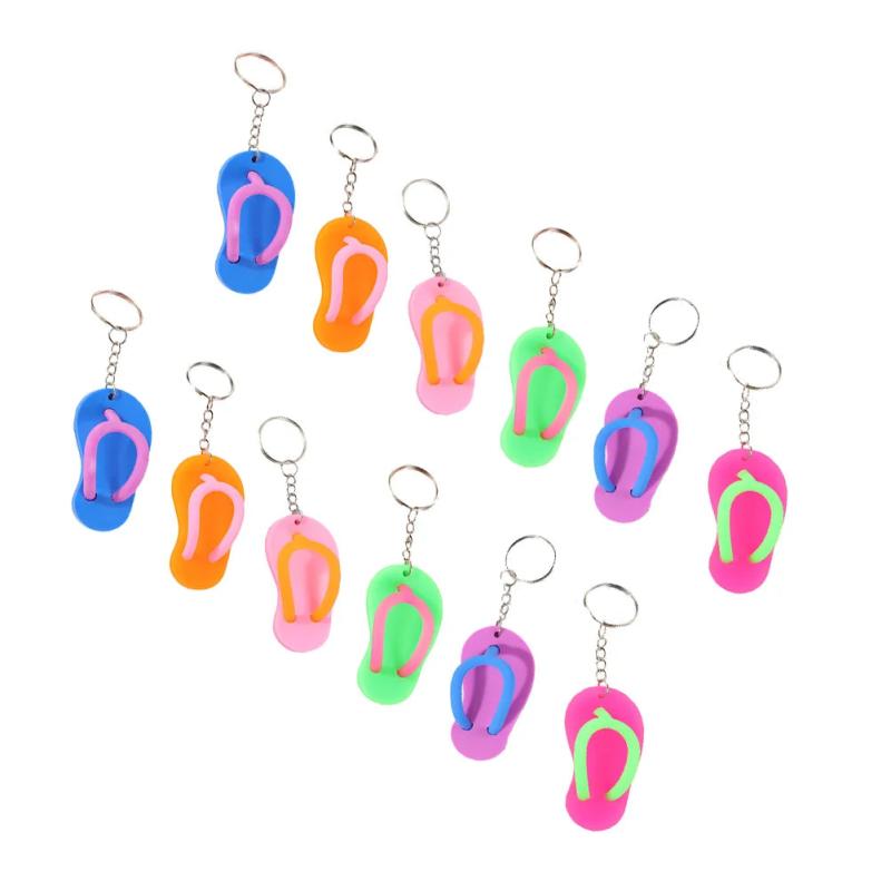 12 Pcs Key Fob Slippers Chain Holder Pendants Small Keychain Hanging Decors