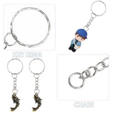 50/100PCS Silver Plated Keyring Split Ring Keyfob Key Holder Rings DIY Findings