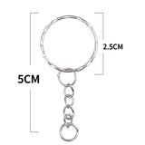 50/100PCS Silver Plated Keyring Split Ring Keyfob Key Holder Rings DIY Findings