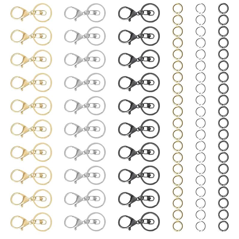 90Pcs Jump Rings Metal Swivel Clasps Lobster Claw Clasps