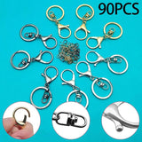 90Pcs Jump Rings Metal Swivel Clasps Lobster Claw Clasps