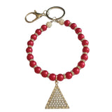 Red Pearl Triangle Pendant Key Chain