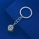 Metal Personality Dice Keyfob Keyring Keychain for Men Women