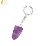 CSJA Pink Crystal Shield Shape Stone Keychain