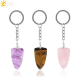 CSJA Pink Crystal Shield Shape Stone Keychain