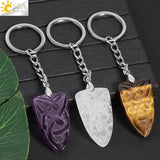 CSJA Pink Crystal Shield Shape Stone Keychain