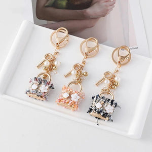 Mini Handbag Lock Keychain Car Pendant Metal Keyring
