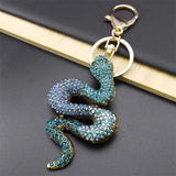 Snake Gradient Crystal Key Chain Rhinestone Bag Accessories