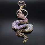 Snake Gradient Crystal Key Chain Rhinestone Bag Accessories
