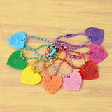 10Pcs Love Heart Sweet Letter Keychain Ball Chains Double Sided Pendant