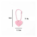 10Pcs Love Heart Sweet Letter Keychain Ball Chains Double Sided Pendant