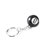 2Pcs Billiard Ball KeyChain No. 8 Ball Key Rings Snooker Cue Accessories