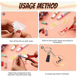 40PCS Clear Acrylic Keychains for Vinyl Kits, 5 Shapes Blanks Key Chain Rings