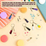 40PCS Clear Acrylic Keychains for Vinyl Kits, 5 Shapes Blanks Key Chain Rings