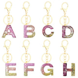 Colorful Love Heart Sequins Resin Key Chain English Alphabet Keyring