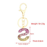Colorful Love Heart Sequins Resin Key Chain English Alphabet Keyring