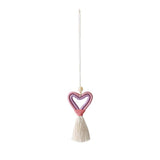 Valentines Car Pendant Tassel Heart Love Knitting Pe