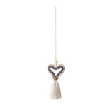 Valentines Car Pendant Tassel Heart Love Knitting Pe