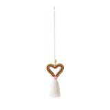 Valentines Car Pendant Tassel Heart Love Knitting Pe