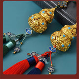 Gold-plated Double Gourd Car Interior Decoration Pendant Gear Bead