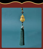 Gold-plated Double Gourd Car Interior Decoration Pendant Gear Bead
