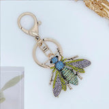 Alloy Rhinestones Bee Keychain Insect Key Ring Bag Accessories