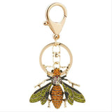 Alloy Rhinestones Bee Keychain Insect Key Ring Bag Accessories
