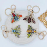 Alloy Rhinestones Bee Keychain Insect Key Ring Bag Accessories