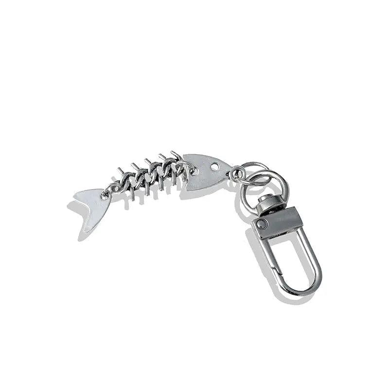 Rai Fishbone Keychain Bag Pendant Creative Gift Cartoon Car Keyholder