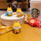 Funny Shiba Inu Keychain Couple Key Ring Bag Pendant Gift