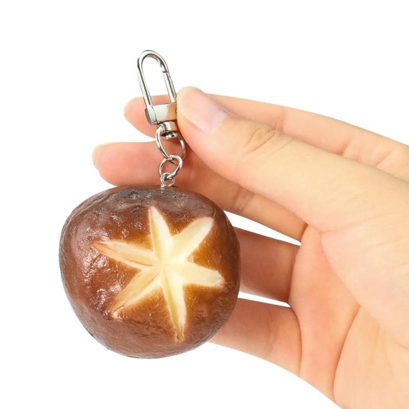 2pcs Mushroom Keychain Pendant Vegetable Agaric Charms Food Bag Bike Key Toy