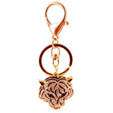 Leopard Head Rhinestone Keychain Animal Series for Car Bag Women
