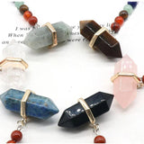 7 Chakra Quartz Round Beads Double-pointed Crystal Keychain