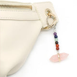 7 Chakra Quartz Round Beads Double-pointed Crystal Keychain