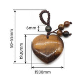 Natural Crystal Agate Heart Charm Hand Braided Rope Keychain Pendant