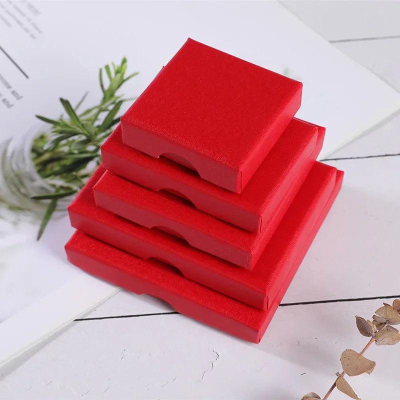 5pcs Thin Square Jewelry Box Bracelet Packaging Red