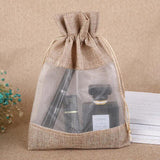 5pcs Linen Drawstring Jewelry Gift Bag Sachet Collection Packaging Bags