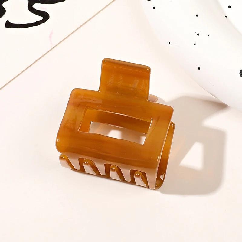Square Hair Claws Tortoiseshell Marble Print Acetic Acid Crab Clip Barrette
