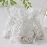 5pcs Round Hole Lace Bag Jewelry Storage Drawstring Bags