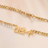 Sipuris Custom Name Necklace Stainless Steel Cuban Chain Pendants