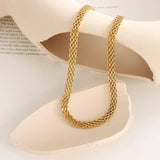 French Hip Hop Retro Stainless Steel Necklace Woman 18K Plating