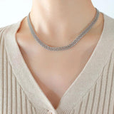 French Hip Hop Retro Stainless Steel Necklace Woman 18K Plating