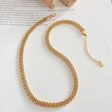 French Hip Hop Retro Stainless Steel Necklace Woman 18K Plating
