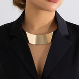 Metal Wide Torques Choker Necklace for Women Jewelry Collar Punk Hip Hop