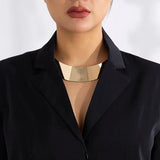Metal Wide Torques Choker Necklace for Women Jewelry Collar Punk Hip Hop