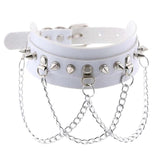 Gothic PU Leather Choker Halloween Necklace - Punk Rock Chain Necklace