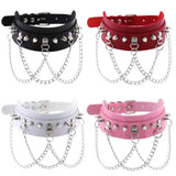 Gothic PU Leather Choker Halloween Necklace - Punk Rock Chain Necklace