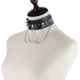Gothic PU Leather Choker Halloween Necklace - Punk Rock Chain Necklace