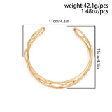 Goth Metal Torques Open Cuff Chain Necklace